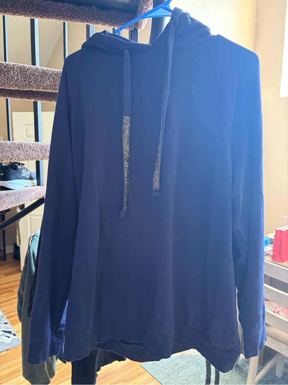 Torrid Navy Blue Hoodie with Sparkle Drawstrings